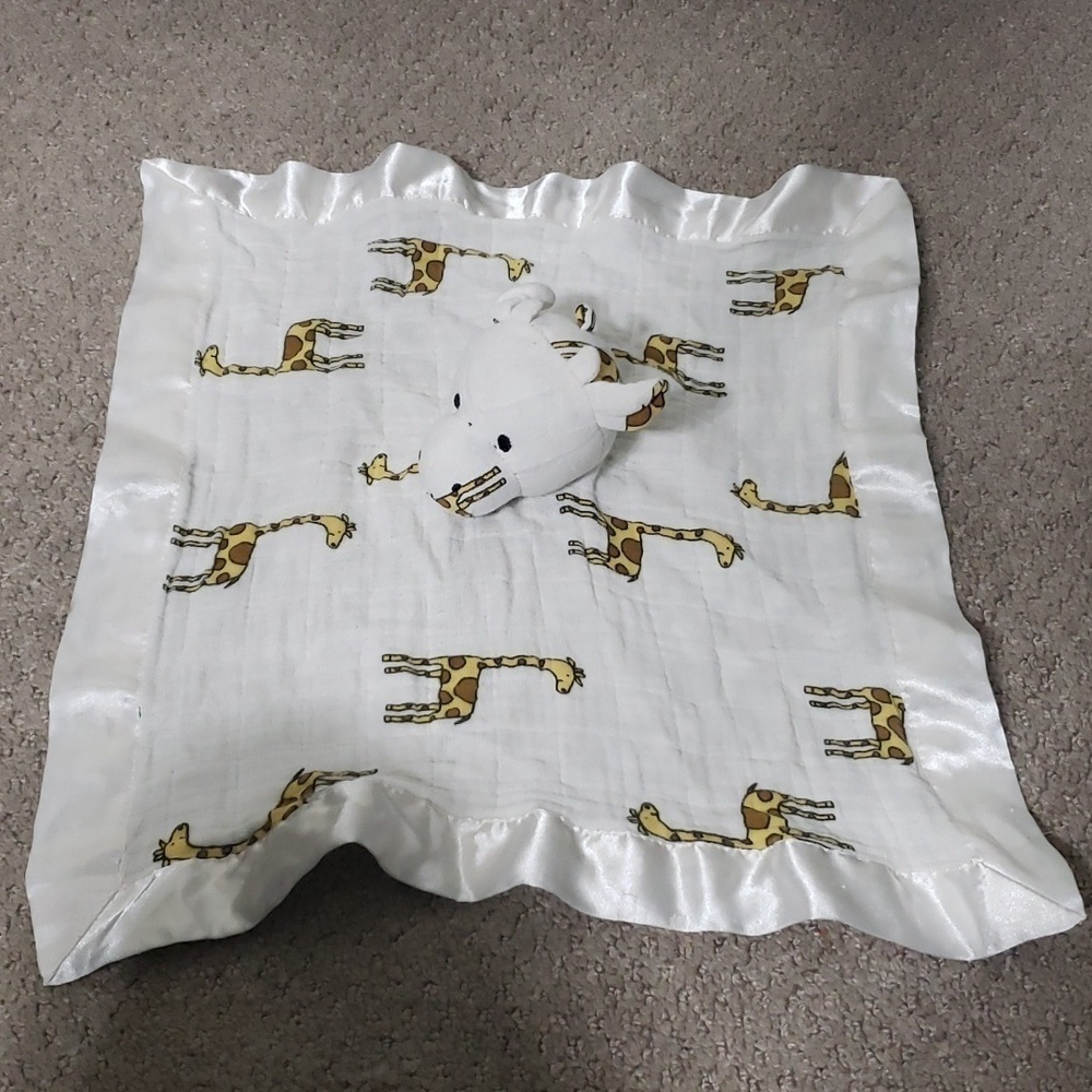 Aden + Anais Giraffe Lovey Security Blanket Musy Mate White Yellow Jungle Jam